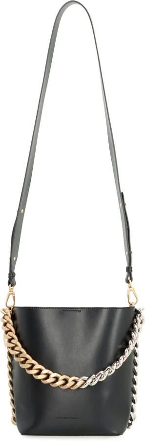 Stella Mccartney Frame Bucket Hobo Bag Black Leather Vegan Zwart Dames - Foto 9