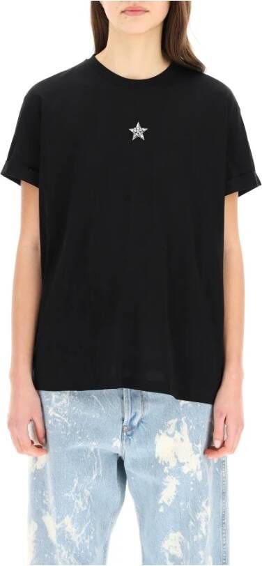 Stella Mccartney t-shirt ministar embroidery with crystals Zwart Dames