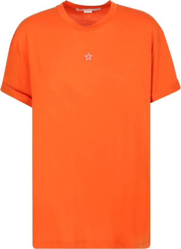Stella Mccartney T-shirt met geborduurd sterren detail Orange Dames