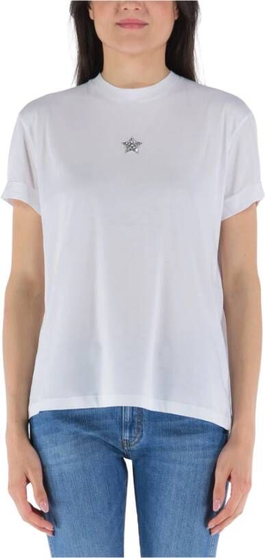 Stella Mccartney T-shirt met sterrenprint en korte mouwen White Dames