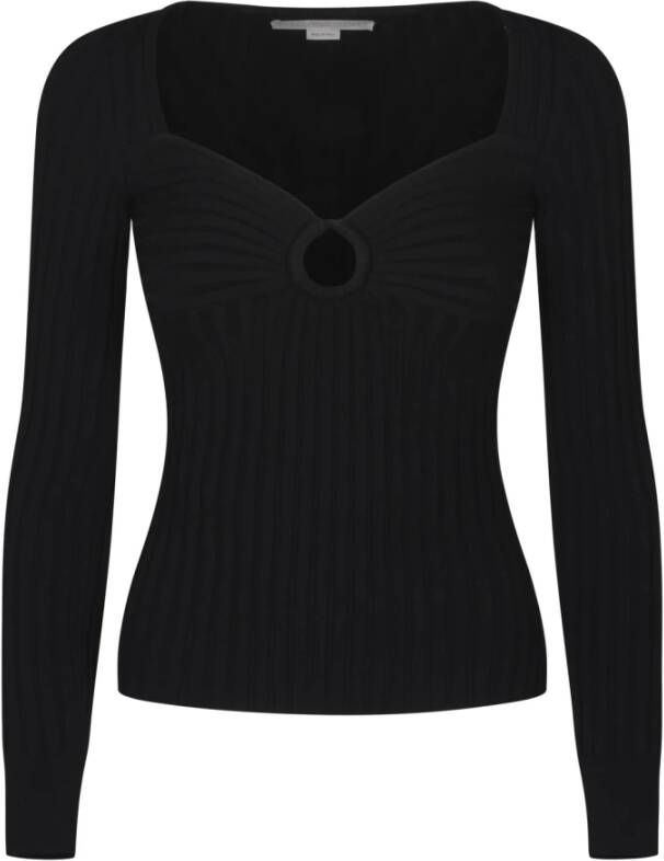 Stella Mccartney Gebreide kleding met ronde hals in zwart en grijs Black Dames