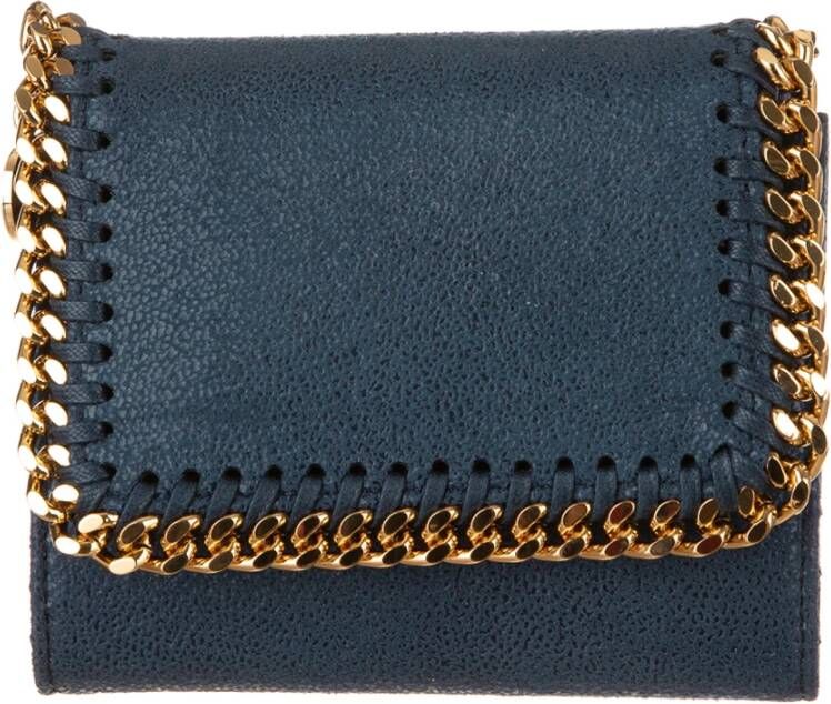 Stella Mccartney Luxe portemonnee met diamantgeslepen kettingdetails Blue Dames