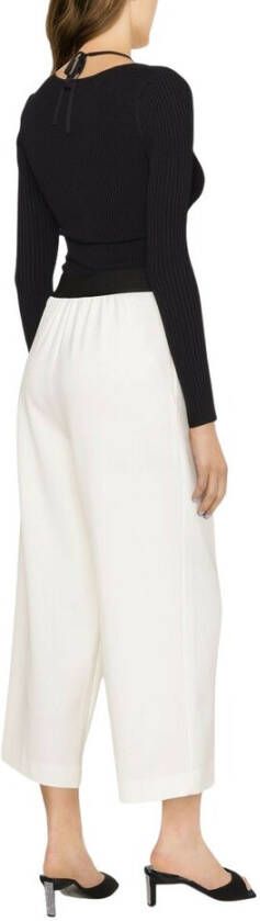 Stella Mccartney Witte Wide-Leg Cropped Broek White Dames