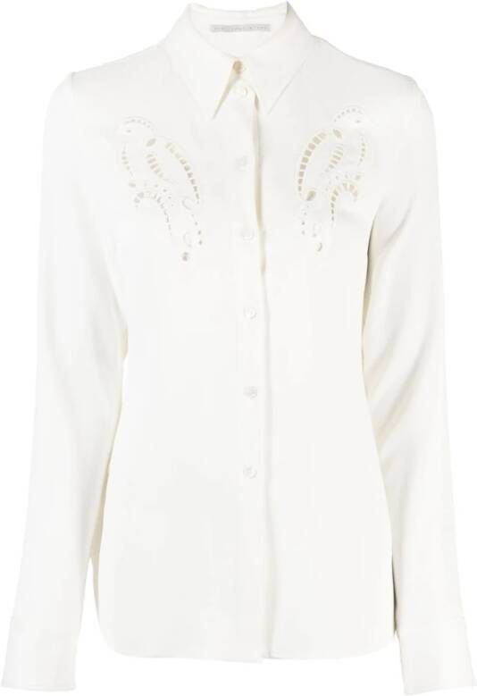 Stella Mccartney Witte Viscose Shirt met Uitgesneden Detail White Dames