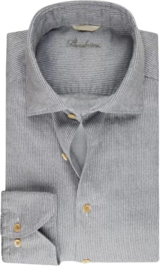 Stenströms Casual Fitted Body Overhemd Lange Mouw Gray Heren
