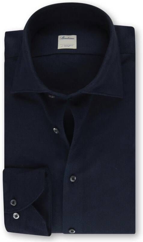 Stenströms Navyblauw Bodyshirt met Parelmoeren Knopen Blauw Heren