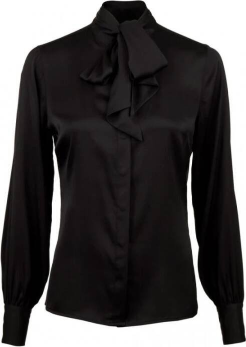 Stenströms Selma Zijden Georgette Shirt Zwart Dames