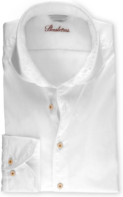 Stenströms Witte Twill Overhemd White Heren