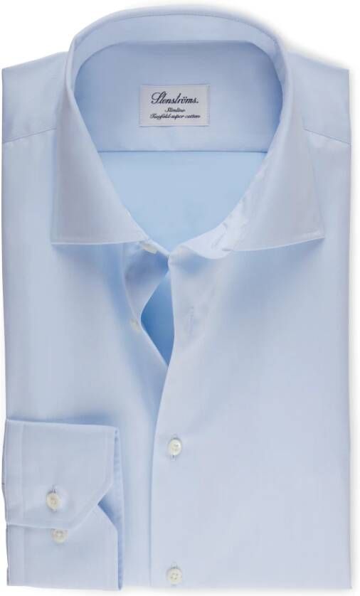 Stenströms Lichtblauw Slimline Twill Overhemd Blue Heren