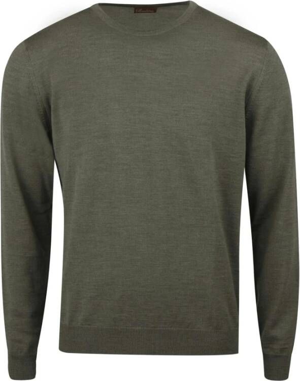 Stenströms Groene Merinowol Crew Neck Sweater Green Heren