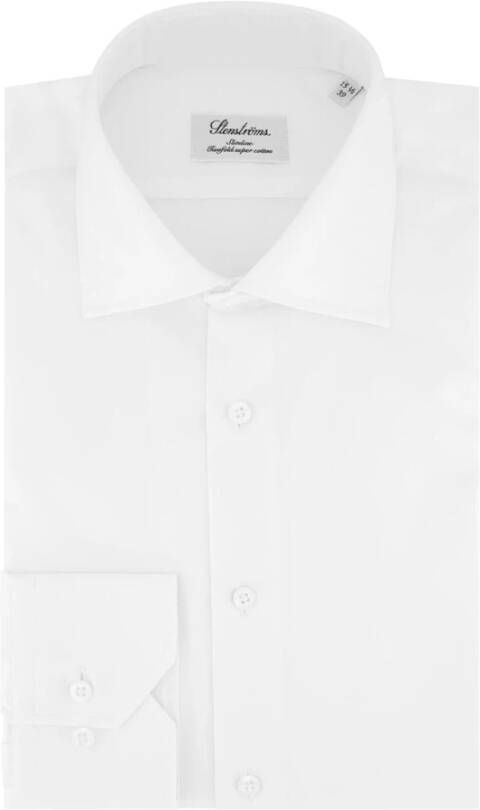 Stenströms Witte Twill Overhemd Slimline Klassieke Stijl White Heren