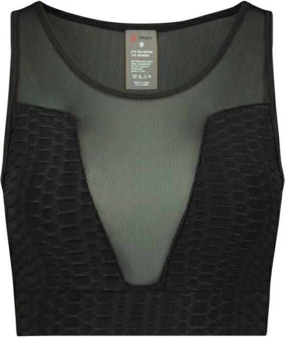 Steve Madden Maximize Mouwloze Mesh Top voor Vrouwen Black Dames
