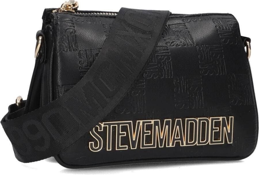 Steve Madden Zwarte Leren Schoudertas Bminiroy Black Dames