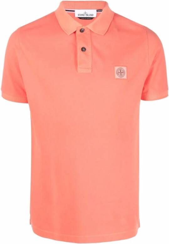 Stone Island Arancio Polo Shirt Oranje Heren