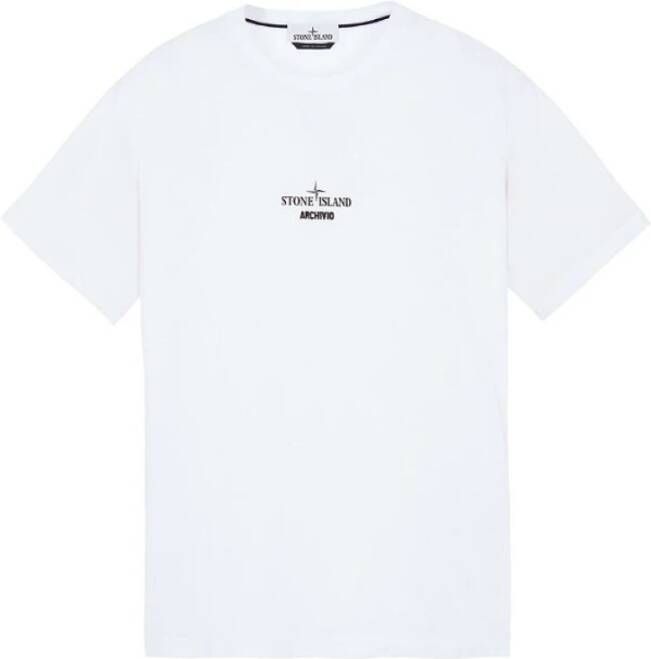Stone Island Archivio Print T-Shirt Heren Casual Mode White Heren