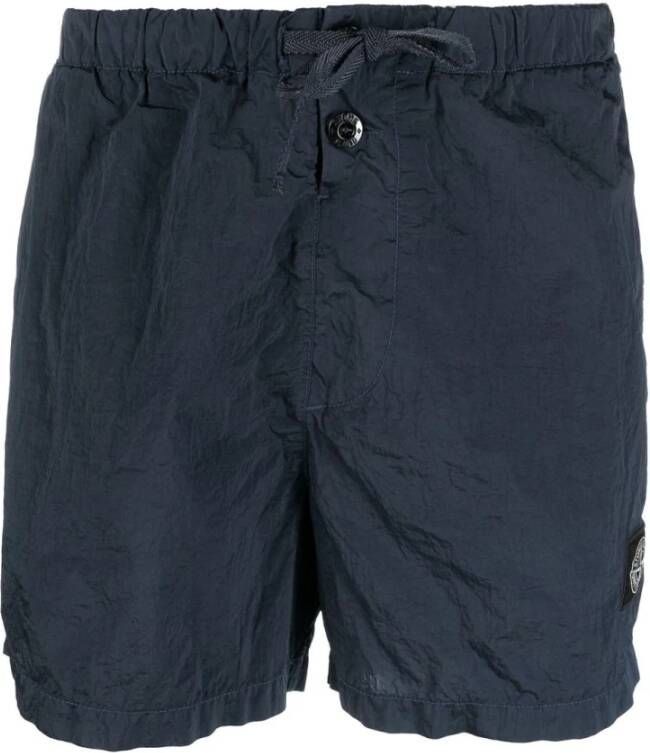 Stone Island Stijlvolle zomershorts Blauw Heren