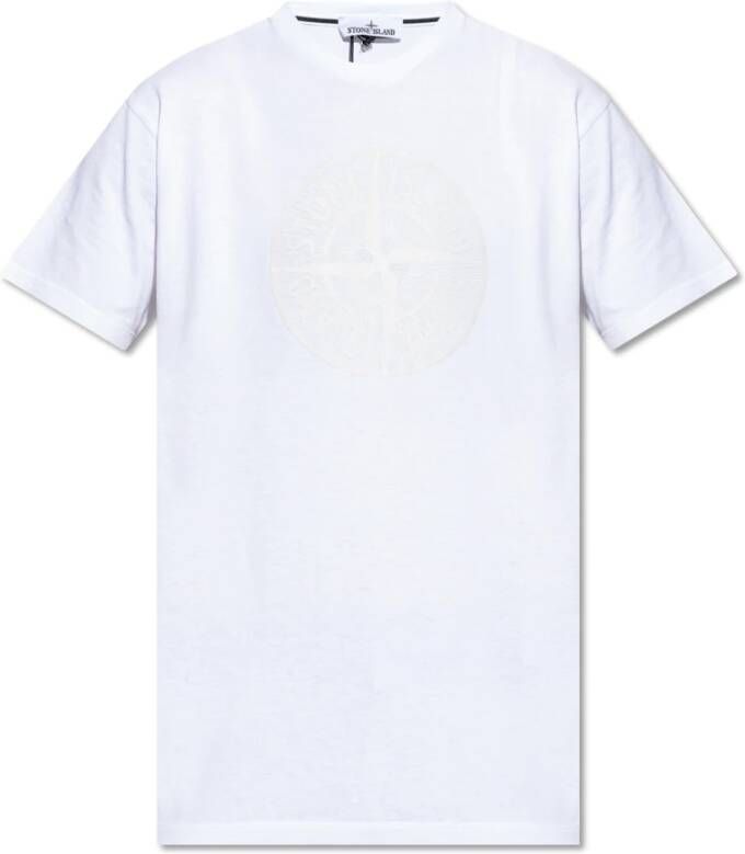 Stone Island Casual Logo Print Sweatshirt White Heren