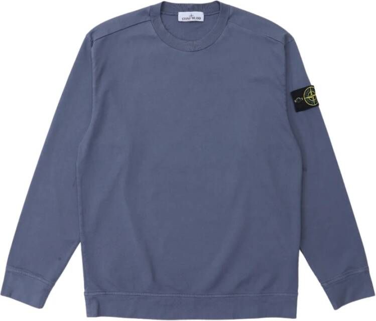 Stone Island Blauwe Crewneck Sweater met Rose des Vents Blauw Heren