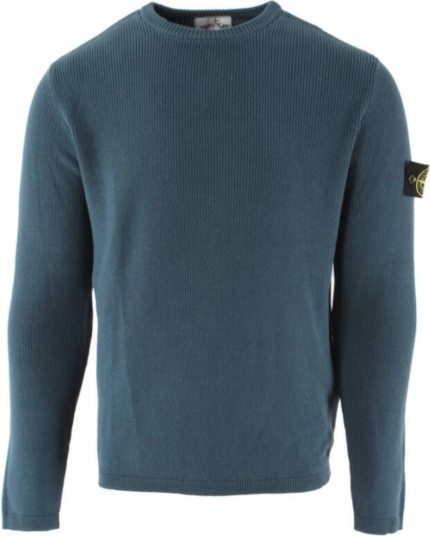 Stone Island Blauwe Katoenen Trui voor Heren Blauw Heren
