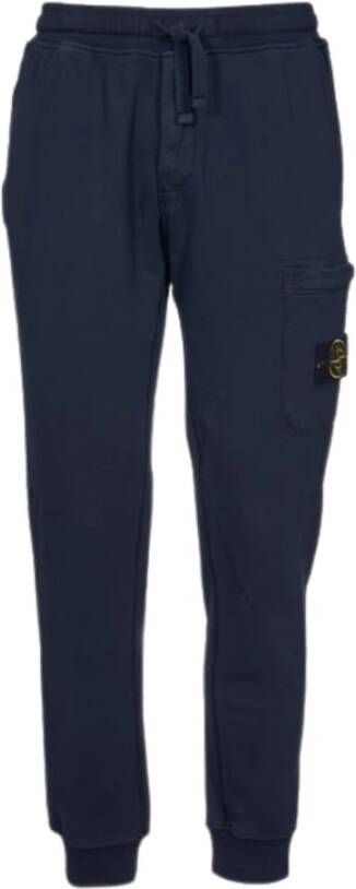Stone Island Blauwe Compass-Patch Track Pants Blue Heren