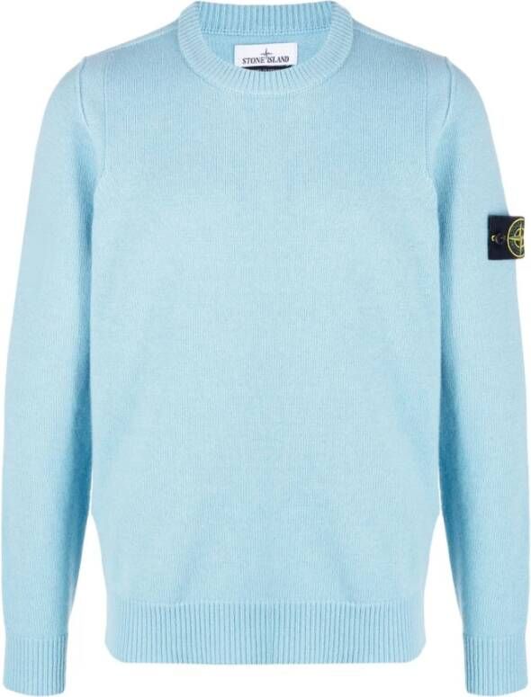 Stone Island Lambswool Cucitufra Vista Trui Blue Heren