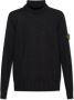 Stone Island Zwarte losse fit sweaters met volledige rib kraag Black Heren - Thumbnail 1