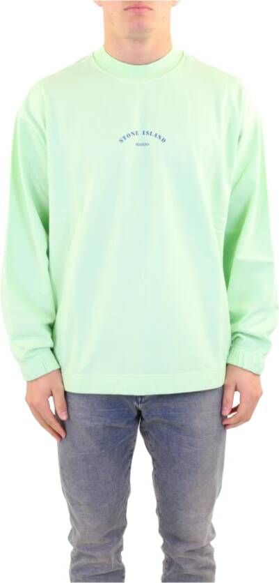 Stone Island Comfortabele Katoenen Sweatshirt voor Heren Green Heren