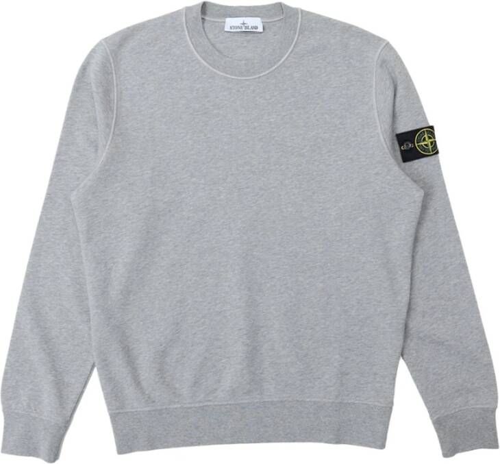 Stone Island Crewneck Sweater in Polvere Melange Grijs Heren