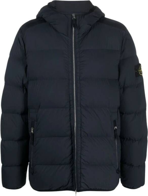 Stone Island Echte Donsjas Blauw Heren