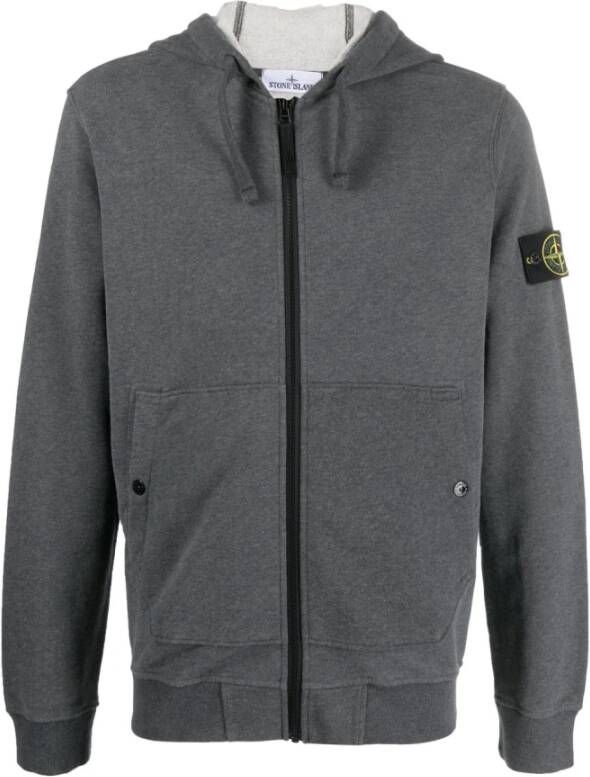 Stone Island Grijze Zip-Through Sweatshirt voor Heren Grijs Heren