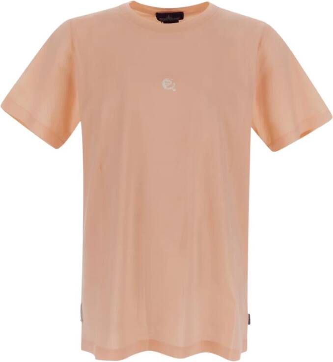 Stone Island Klassiek katoenen T-shirt Roze Heren
