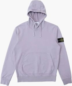 Stone Island Lavendelkleurige hoodie met wollen patch Paars Heren
