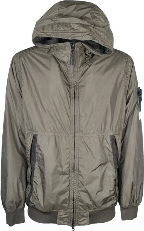 Stone Island Lichtgewicht gerecyclede nylon jassen met capuchon Groen Heren
