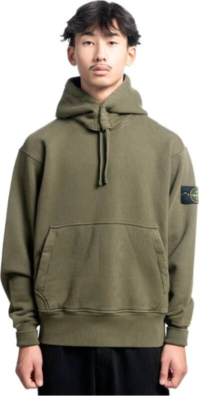 Stone Island Logo Patch Hoodie Groen Heren