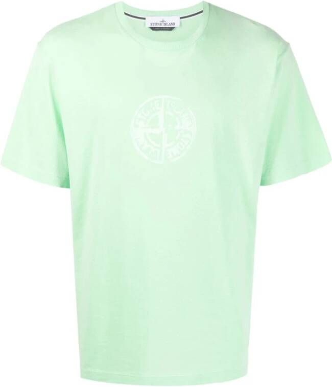 Stone Island Logo-print ronde hals katoenen T-shirt Green Heren