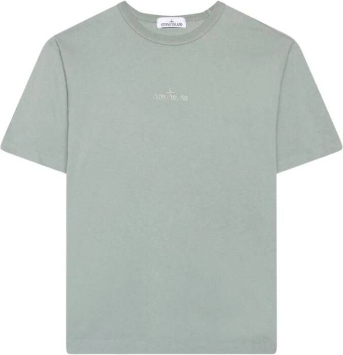 Stone Island Logo T-shirt Salie Groen Green Heren