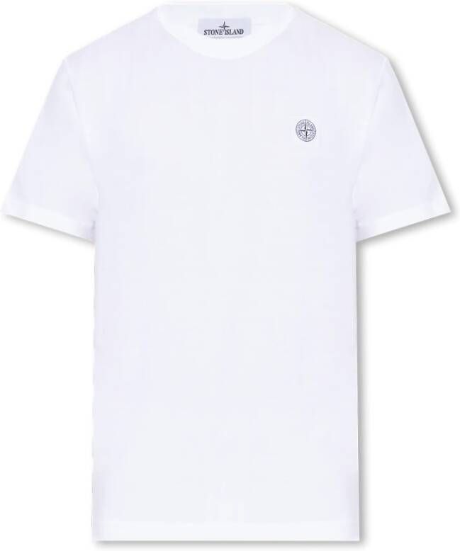 Stone Island Merk T-shirt White Heren