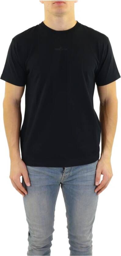 Stone Island Premium Katoenen T-Shirt Collectie Zwart Heren