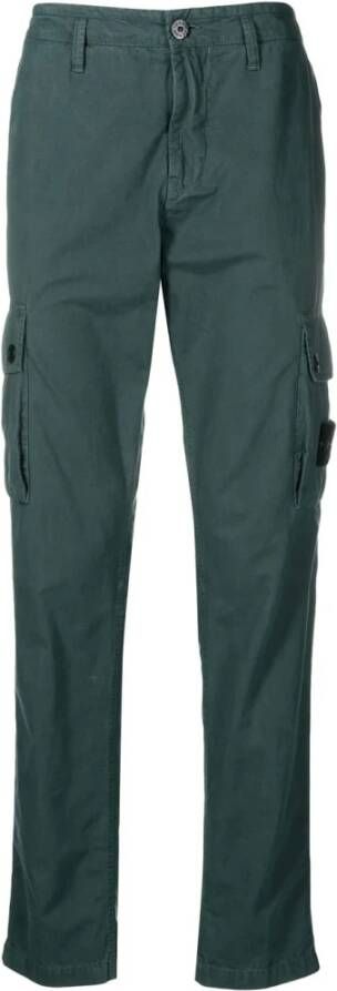 Stone Island Groene Katoenen Broek met Zakken Groen Heren