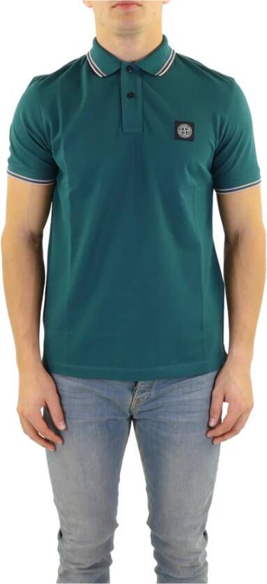 Stone Island Slim Fit Korte Mouw Polo Groen Heren