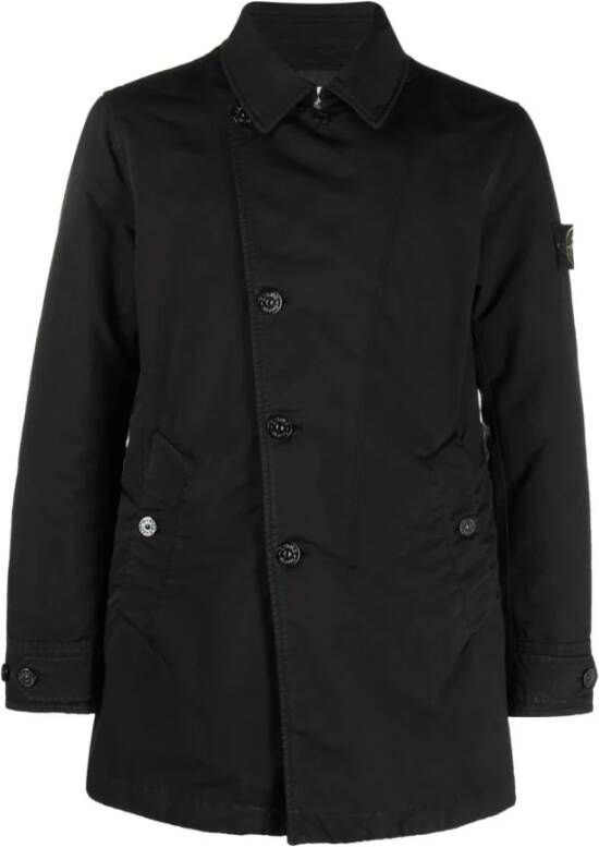 Stone Island Zwarte gewatteerde jas met PrimaLoft P.u.r.e™ Black Heren