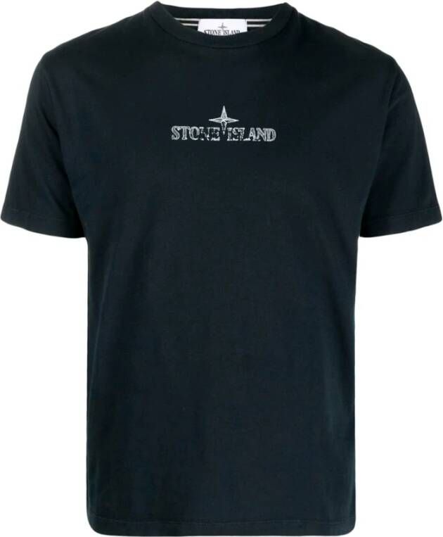 Stone Island Stijlvolle V0020 Bleu T-shirt voor heren Blauw Heren