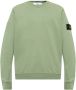 Stone Island Geribbelde Crewneck Katoenen Trui Green Heren - Thumbnail 1