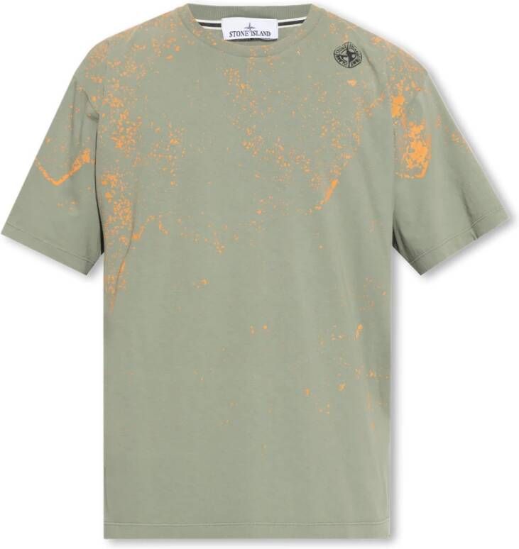 Stone Island Groene Katoenen T-shirt voor Heren Multicolor Heren