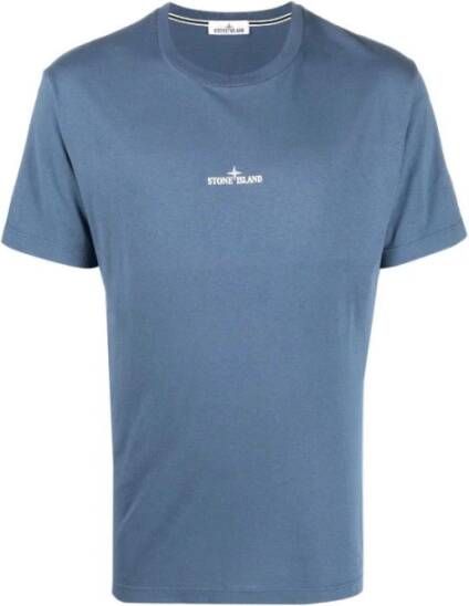 Stone Island T-Shirts Blauw Heren