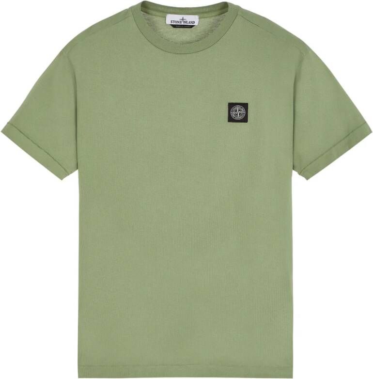 Stone Island Groene T-Shirt met Logo Detail van Katoen voor Heren Green Heren