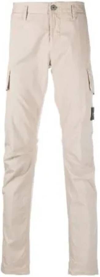 Stone Island Cargo Twill Katoenen Broek Beige Heren
