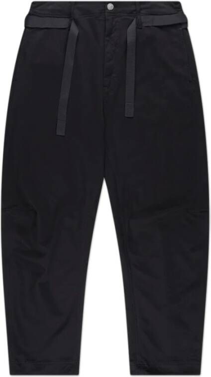 Stone Island Ruimvallende katoenen chino met geïntegreerde riem Black Heren