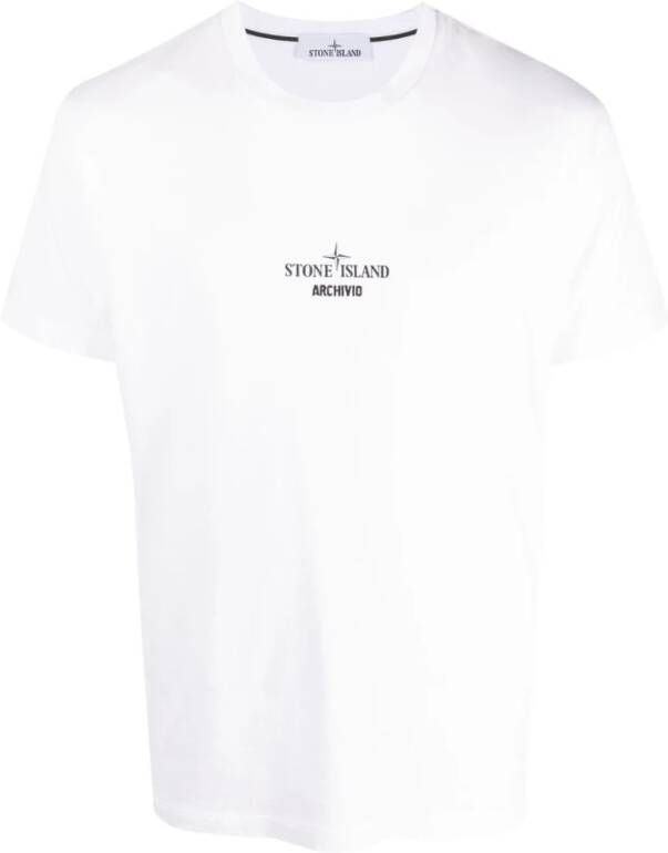Stone Island V0001 Bianco T-Shirt Wit Heren