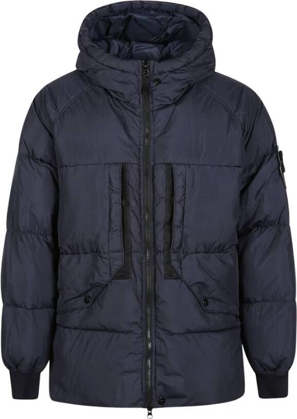 Stone Island Warme en stijlvolle donsjassen voor mannen Blauw Heren